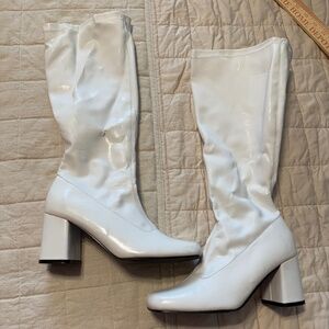 White Vinyl Go Go boots Women's Size 8